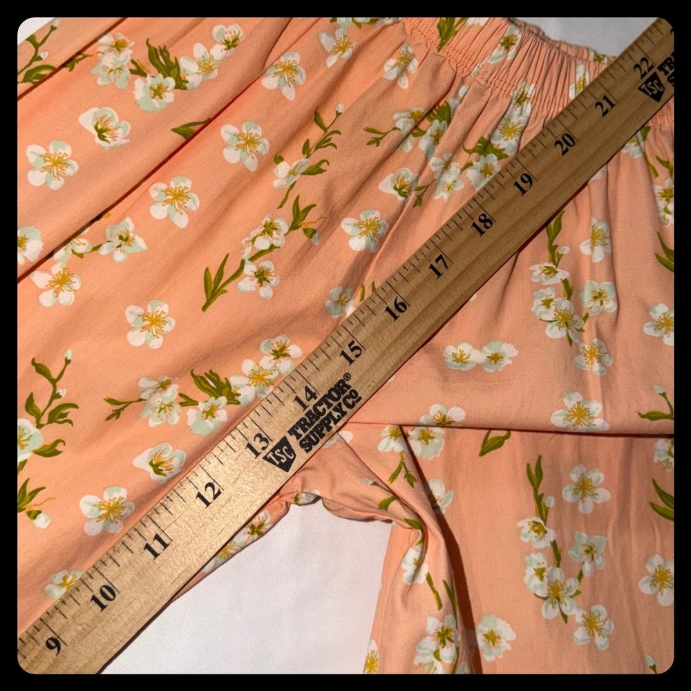 Jelly the Pug Floral Ruffle Pant Set Kids Size 6 Green Peach Boho - Picture 9 of 11